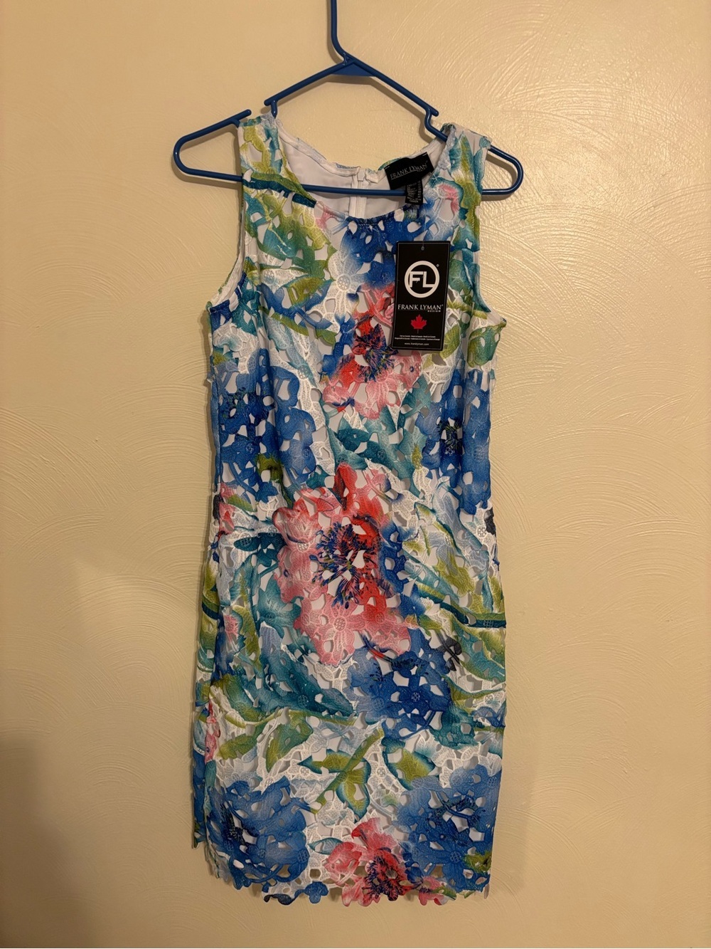 🌸 Frank Lyman Design 66400 NWT Floral Lace Overlay Sheath Dress Size 10